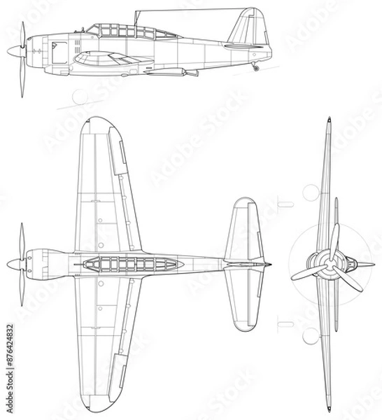 Obraz Fighter jet planes 3 view, blueprints, svg cut file, cnc cut file, engraving file, CNC router file, laser cutting, Cricut File, isolated, Engraving model