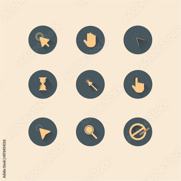 Obraz Mouse click cursor set. Hand Cursor. Click icon. Mouse pointer set. Arrow cursor. Vector illustration