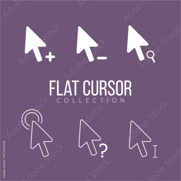 Obraz Mouse click cursor set. Hand Cursor. Click icon. Mouse pointer set. Arrow cursor. Vector illustration