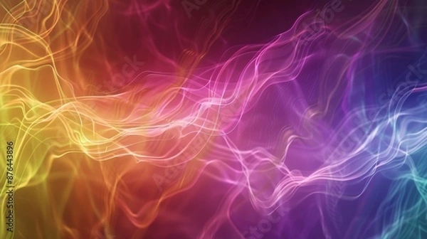 Fototapeta Vibrant Rainbow Waves for Futuristic Business Presentations Generative AI