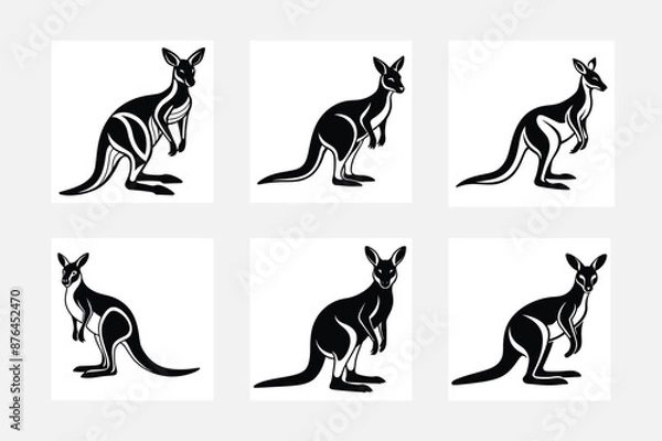 Fototapeta kangaroo icon set