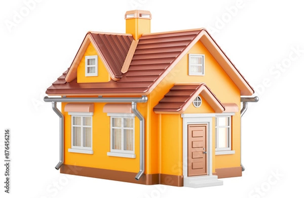 Fototapeta House or home, 3D rendering isolated on transparent background