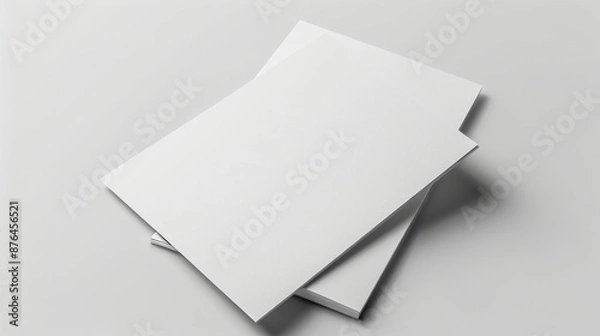 Fototapeta Blank Canvas Clean and Minimalist Paper Sheets for Graphic Design Mockups and Presentations High Quality Image with Crisp Edges and Subtle Shadows Ideal for Product Displays and Creative Projects