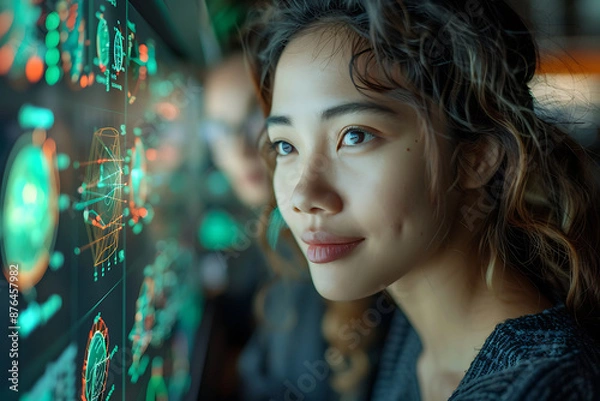 Fototapeta Harnessing AI for Sustainable Energy: A Collaborative Breakthrough