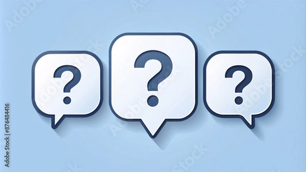 Fototapeta Question mark, faq Q & A , question bubble icon model isolated white background
