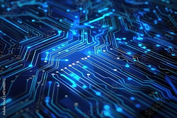 Fototapeta Highly detailed image of a computer circuit board