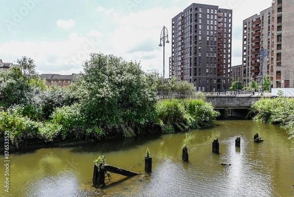 Obraz View of the River Roding, Barking, London:  London, UK, 24 May 2024 44
