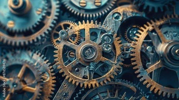 Fototapeta Machine Builder's Day. mechanical mechanisms. production. gear mechanism,