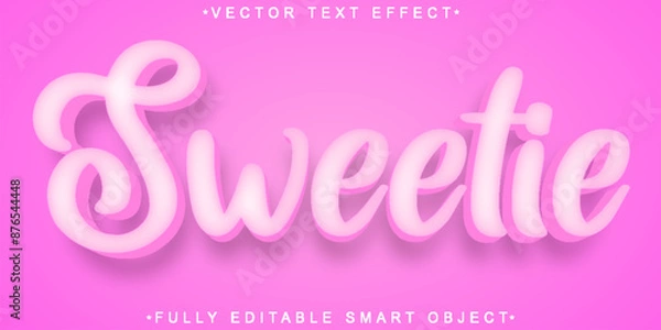 Obraz Pink Sweetie Vector Fully Editable Smart Object Text Effect
