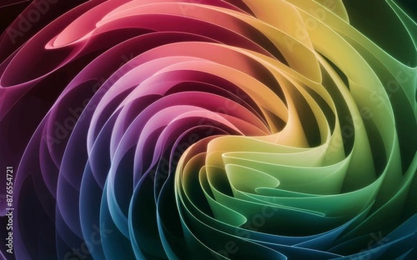 Fototapeta a symphony of color In curved paper layers