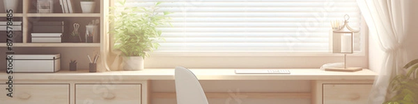 Fototapeta A peaceful room with light and shadow.