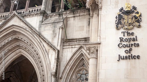 Fototapeta The Royal Courts of Justice, Londyn. The Law Courts, The Royal Courts of Justice mieści Wysoki Trybunał i Sąd Apelacyjny Anglii i Walii.