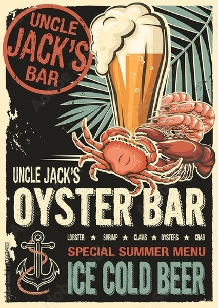 Obraz Uncle Jacks raw fish bar poster.