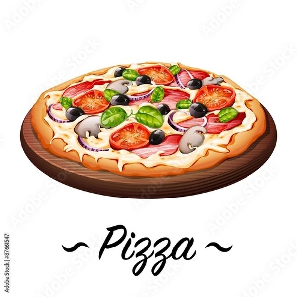 Obraz Pizza icon vector illustration.