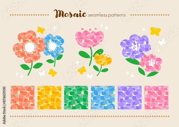 Fototapeta モザイクパターンセット