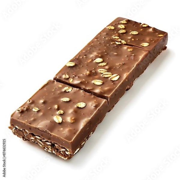 Fototapeta Chocolate Bar with Oat Flakes and Nuts - Realistic Food Image