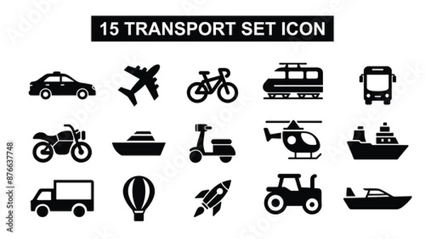 Fototapeta 15 Set of Public Transportation Icons