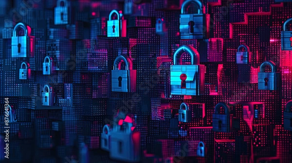 Fototapeta Interacting with the Digital World: Cybersecurity and Data Protection