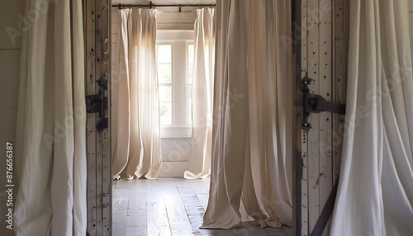 Fototapeta window with curtain
