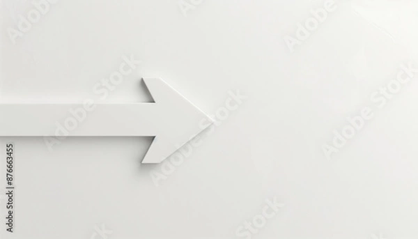 Fototapeta A simple white arrow pointing to the right, symbolizing direction and movement