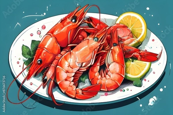 Obraz 대하구이 일러스트