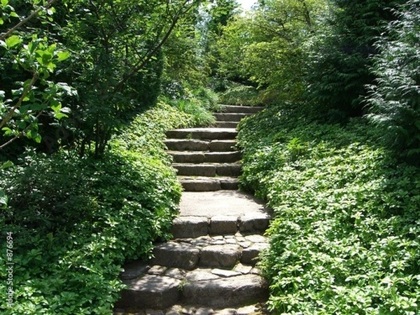 Fototapeta steinstufen garten eden