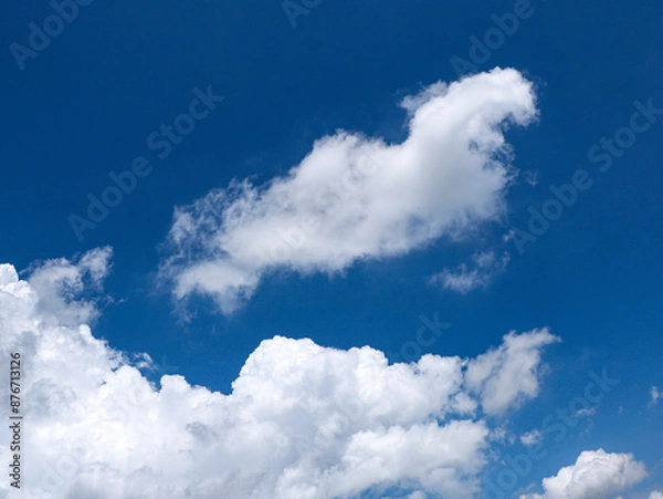 Fototapeta Background image of blue sky and white clouds in summer sky