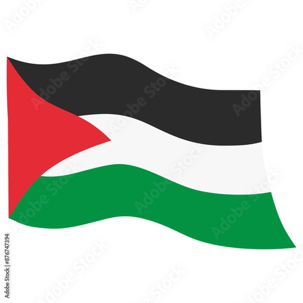 Obraz Flag of Palestine State Flat Design
