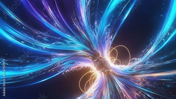 Fototapeta abstract background with glowing lines