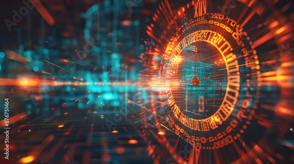 Fototapeta A Conceptual Image of an Abstract Timeline Symbolizing Progress