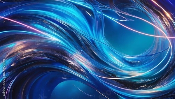 Fototapeta abstract blue background with waves