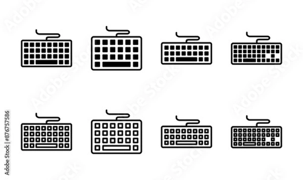 Obraz Keyboard icon set. keyboard vector symbol