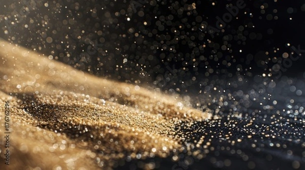 Fototapeta A close-up shot of a dust cloud on a black background, suitable for use in scientific or industrial contexts