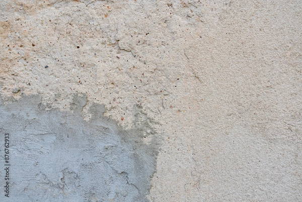 Obraz old plastered wall repaired with concrete