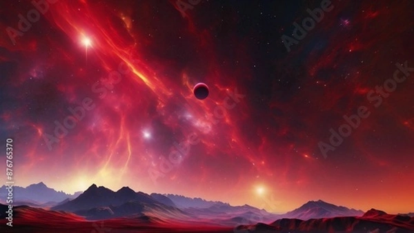 Fototapeta sunrise in the mountains