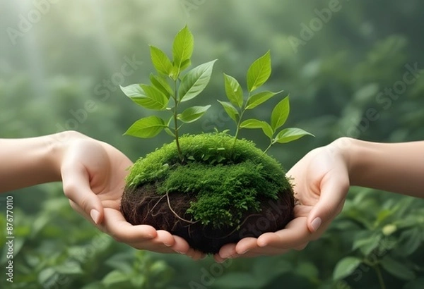 Obraz sustainable environmental friendly goal development green business strategy global net zero carbon neutral target emission reduction 3sustainable environmental friendly goal development green business