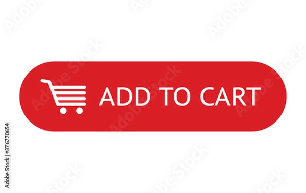 Fototapeta Add to Cart Button with Cart Icon Isolated on White Background
