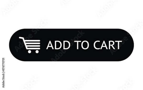 Fototapeta Add to Cart Button with Cart Icon Isolated on White Background
