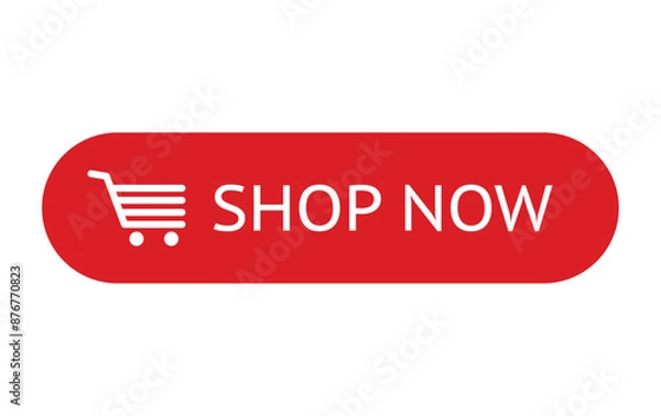 Fototapeta Add to Cart Button with Cart Icon Isolated on White Background