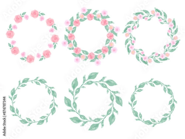 Obraz フラワーリース　リーフリース　セット