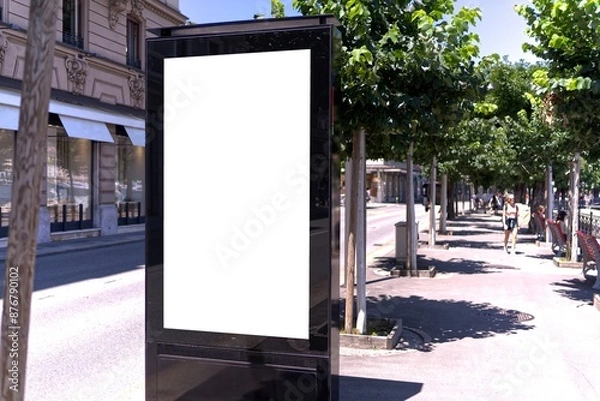 Fototapeta White empty billboard in Lugano Switzerland. 