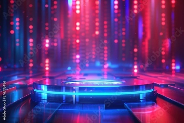 Obraz Abstract glowing purple diagonal lighting lines on dark background with lighting effect and sparkle with copy space for text. Luxury design style.