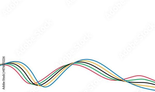 Fototapeta Olympic games wave lines, game line, modern, design vector illustration.