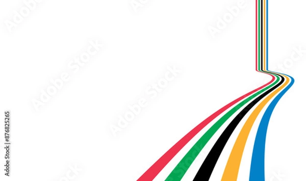 Fototapeta Colored olympic games rainbow wave isolated - vector