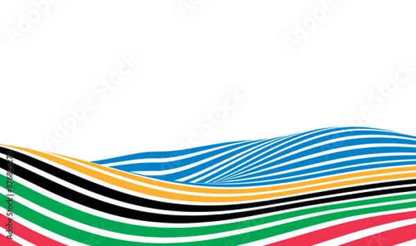 Fototapeta Abstract Digital Wave of Olympic Colors: Technology Background Vector