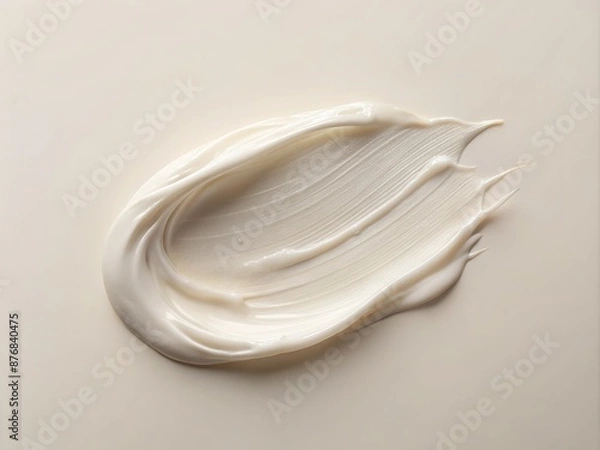 Fototapeta Isolated white cream smear on a clean neutral background, soft focus, subtle texture, and gentle curves create a delicious and elegant visual treat.