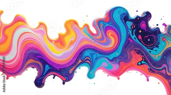 Fototapeta 3D Fluid art image, abstract Flow background with chaotic waves and flowing vortex effects.