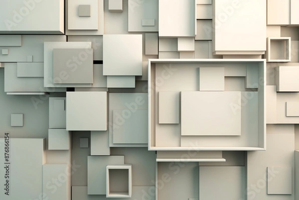 Fototapeta 3d modern technology background, futuristic abstract illustration