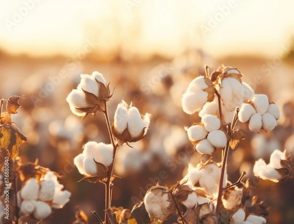 Obraz cotton field at sunset