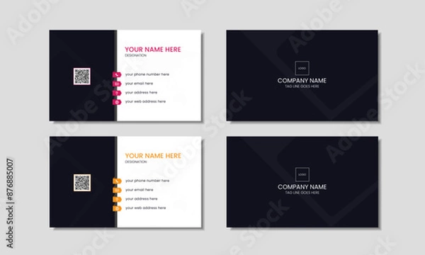Fototapeta Creative modern business card design template, double side business card template, visiting card layout.